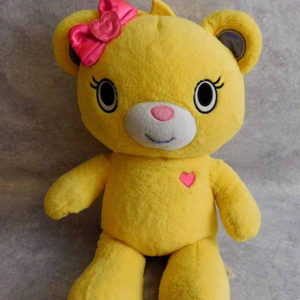 Build-A-Bear BAB ~ Yellow Plush KABU BEARNICE Kawaii  17" Retired w/Pink Bow EUC